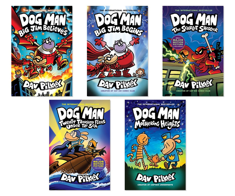 Dog Man Action Adventure 5-Book Collection - Graphic Novel Bundle, Hardcover