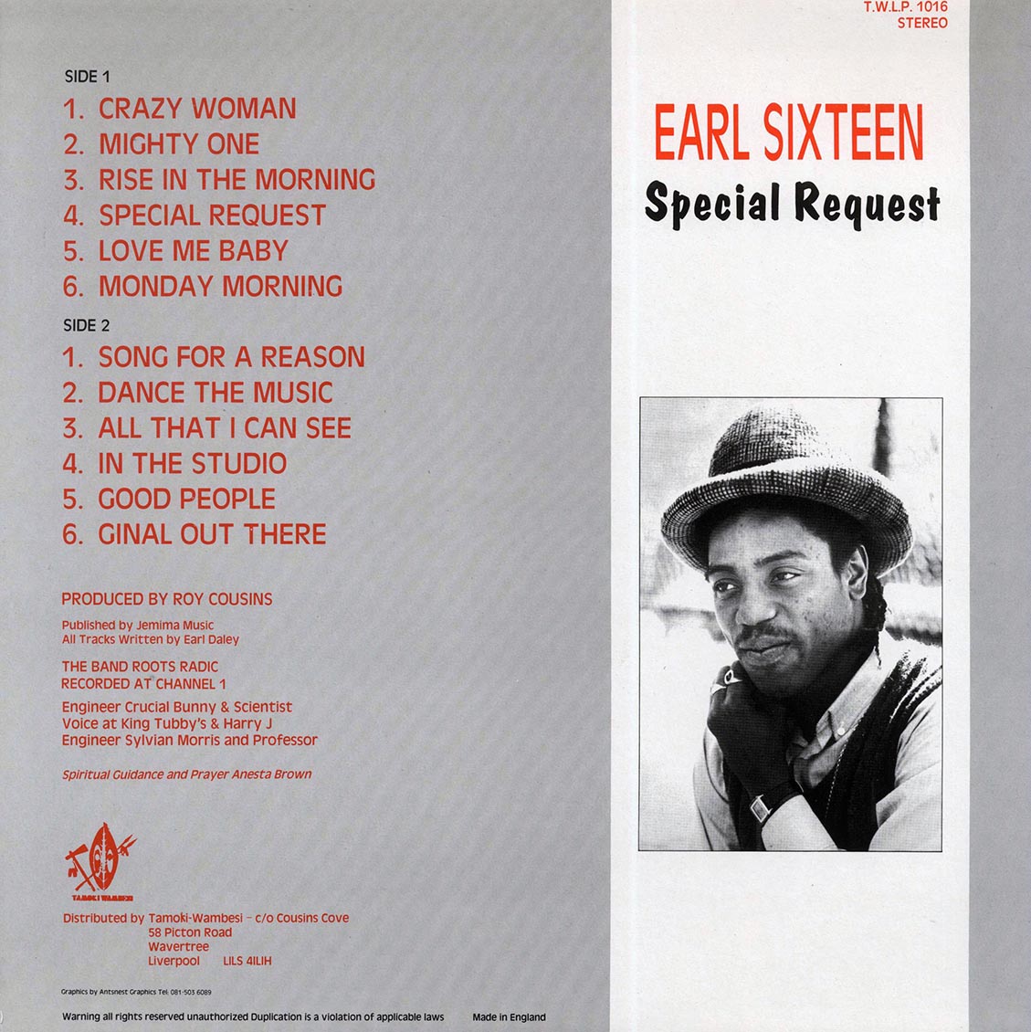 Earl Sixteen - Special Request - Vinyl LP, LP