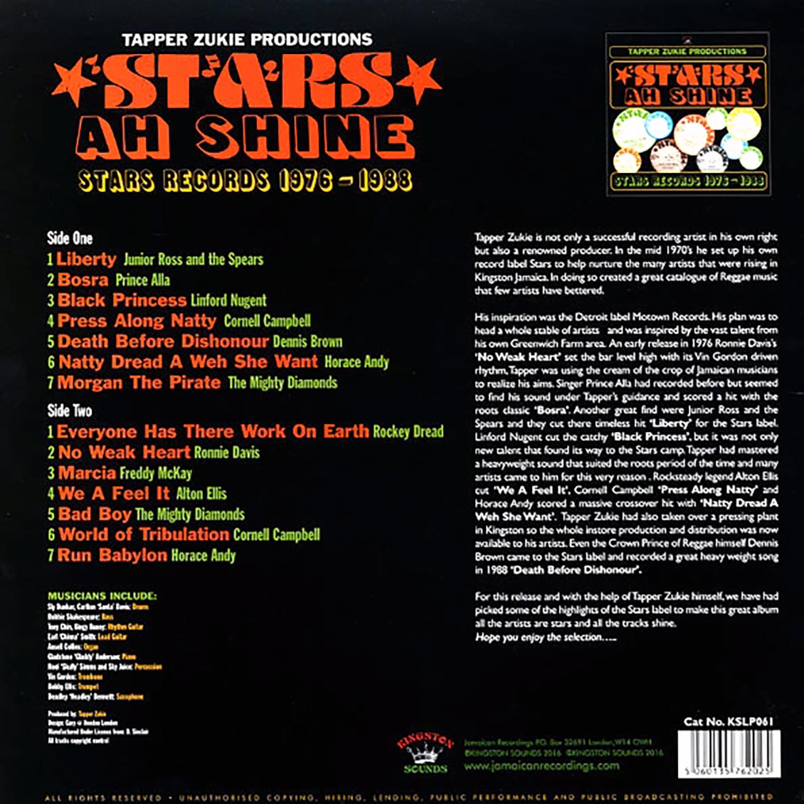 Prince Alla, Horace Andy, Frankie Jones, Jr. Ross & The Spears, Etc. - Stars Ah Shine: Stars Records 1976-1988 (180g) - Vinyl LP, LP