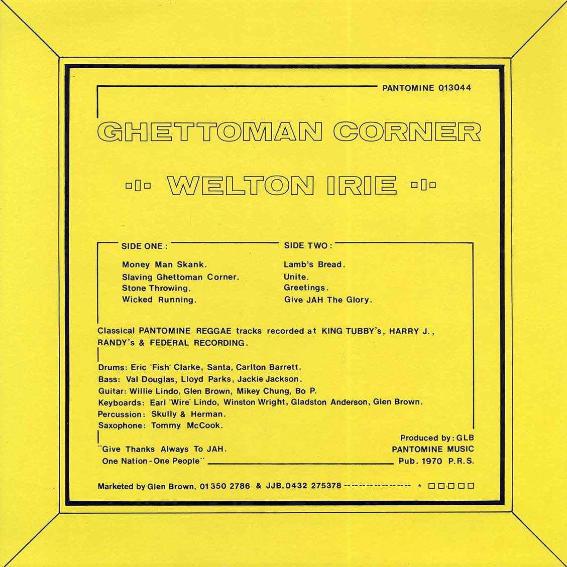 Welton Irie - Ghetto Man Corner (ltd. ed.) - Vinyl LP, LP