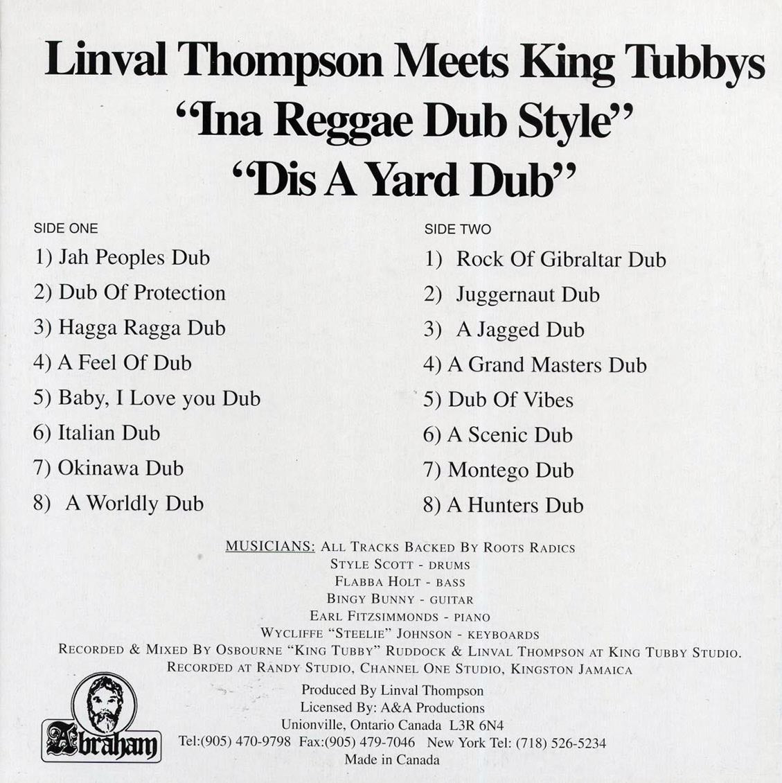 King Tubby - Linval Thompson Meets Tubby In Reggae Dub Style - Vinyl LP, LP