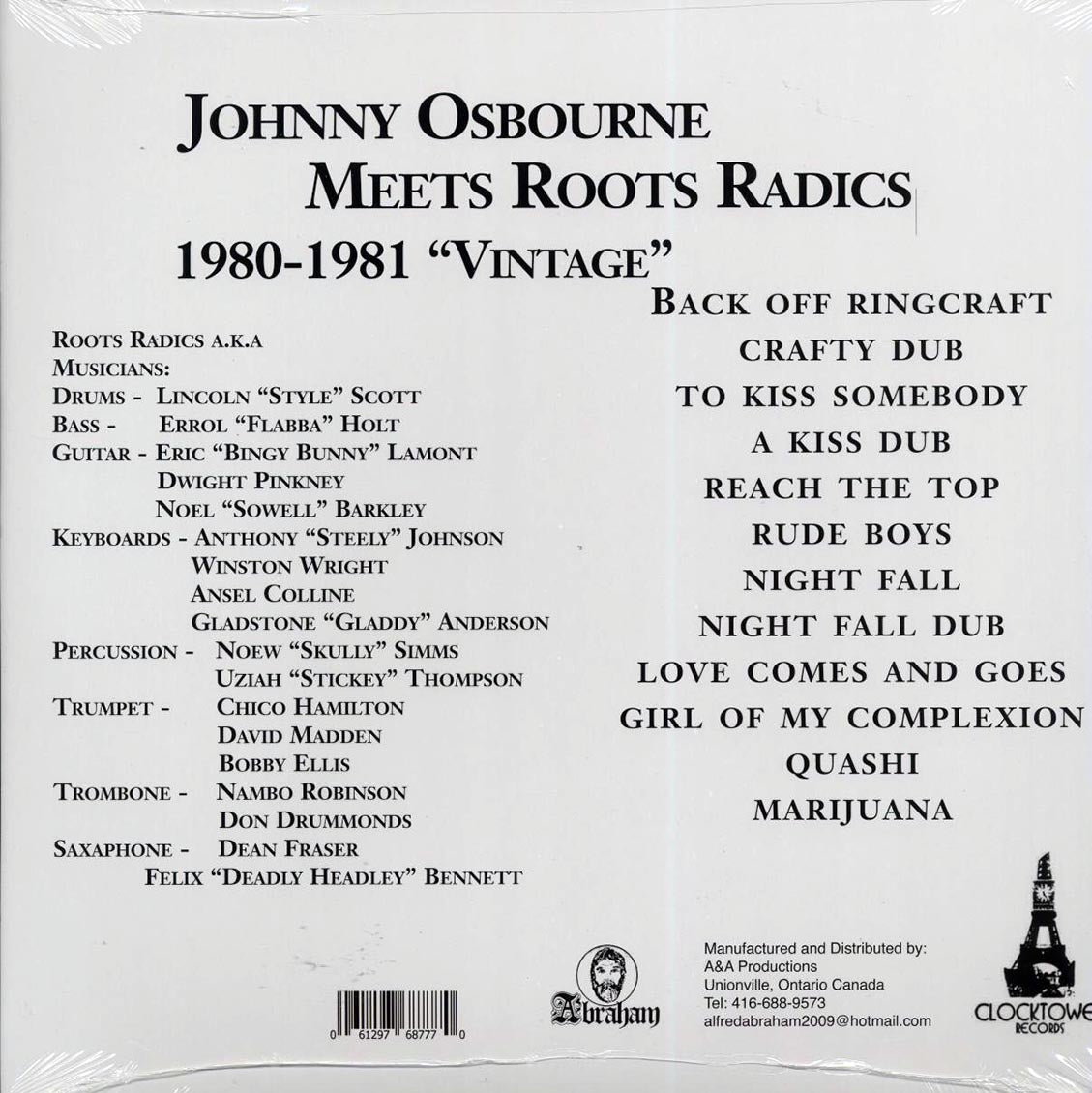 Johnny Osbourne - Meets Roots Radics Vintage - Vinyl LP, LP
