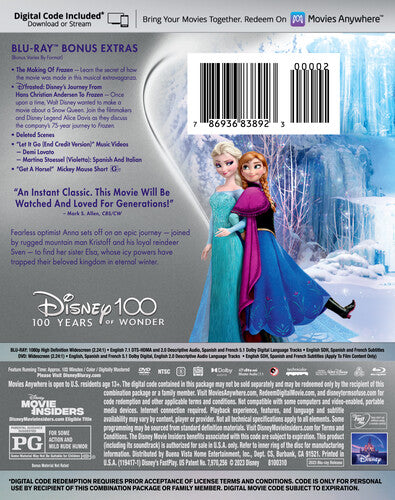 Frozen, Frozen, Blu-Ray