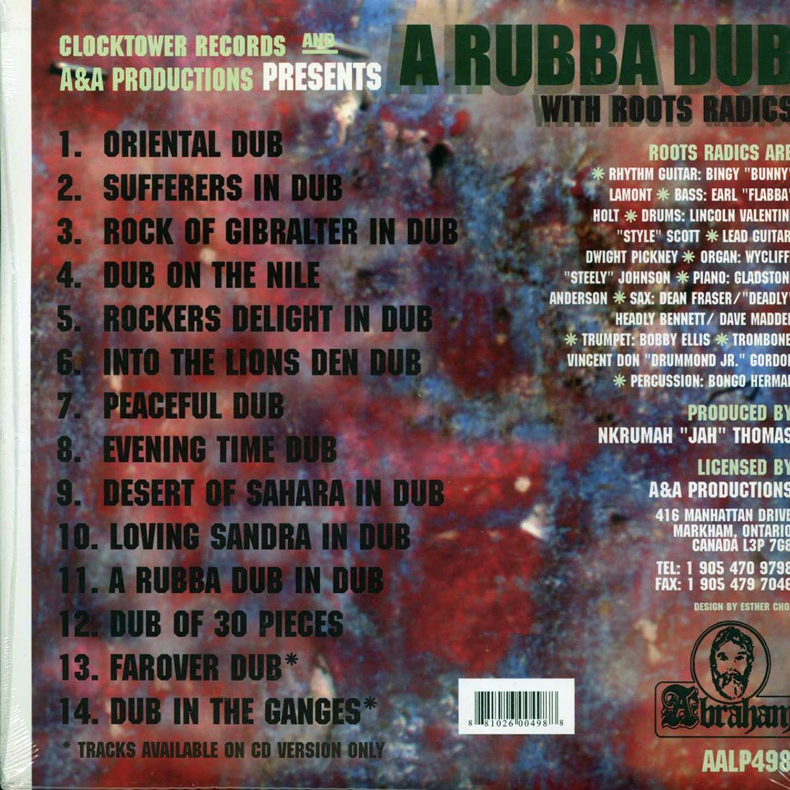 The Roots Radics - A Rubba Dub - Vinyl LP, LP
