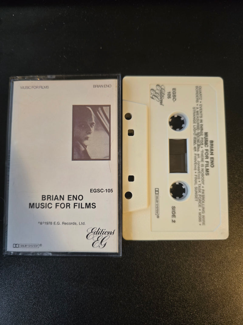 BRIAN ENO Music For Films RARE 1978 EG records cassette Tape CLEAN