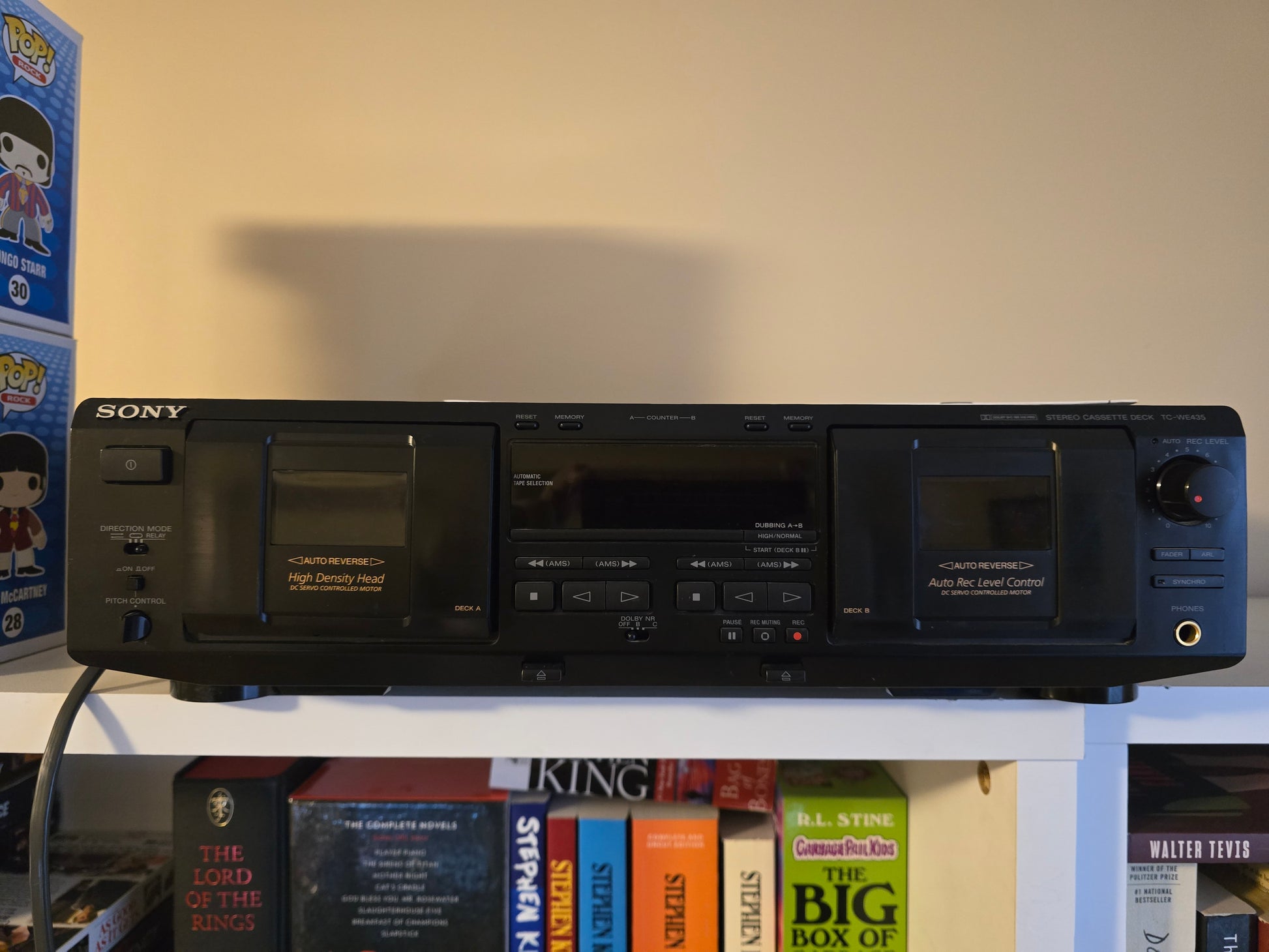 Sony TC-WE435 Stereo Cassette Deck Duel Tape Player Recorder - No Remote