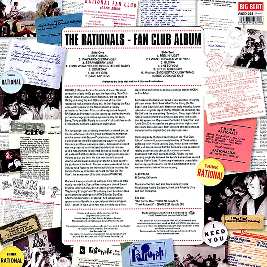 The Rationals - Fan Club Album - Vinyl LP, LP