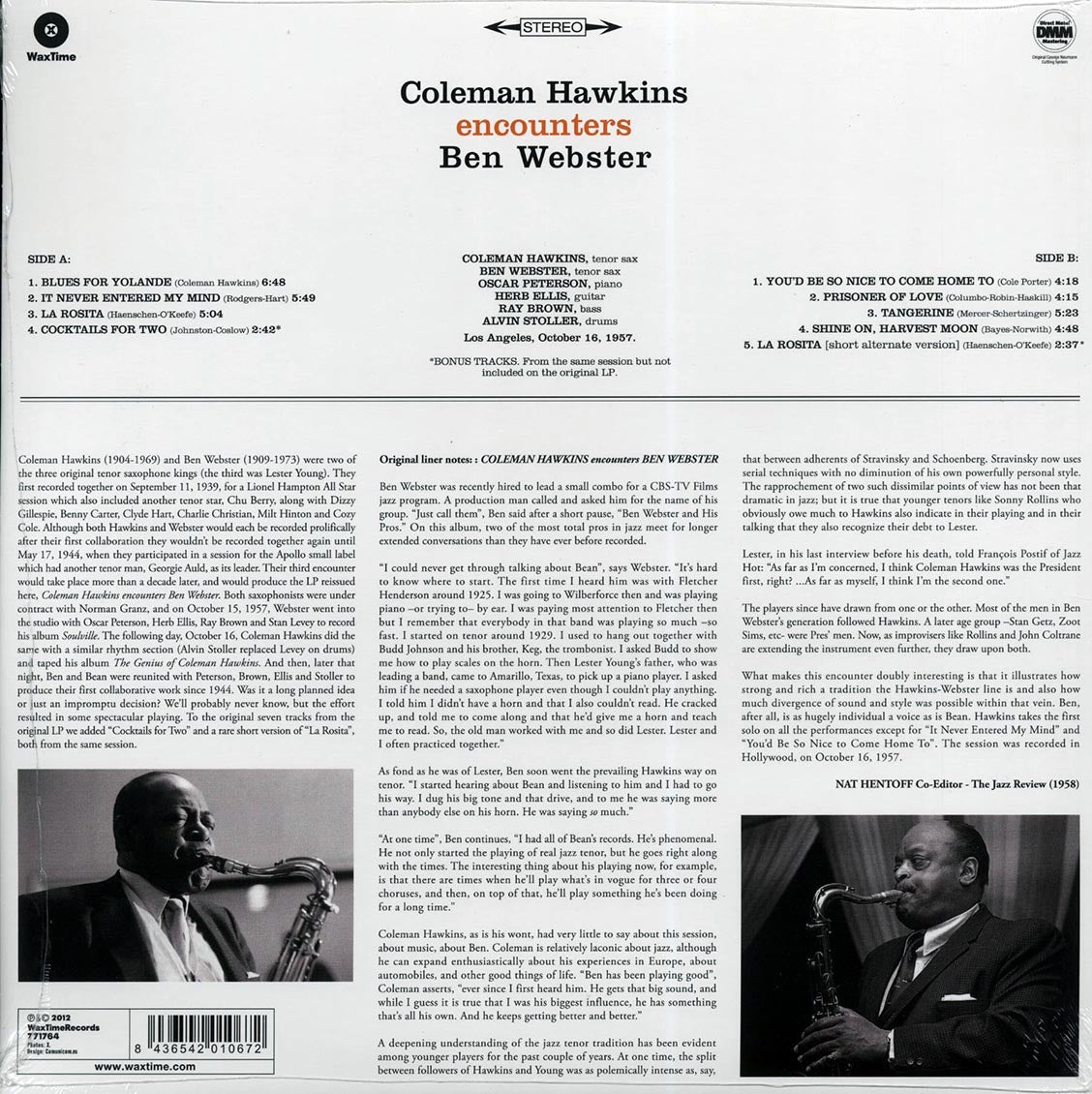 Coleman Hawkins, Ben Webster - Coleman Hawkins Encounters Ben Webster (ltd. ed.) (180g) (remastered) - Vinyl LP, LP