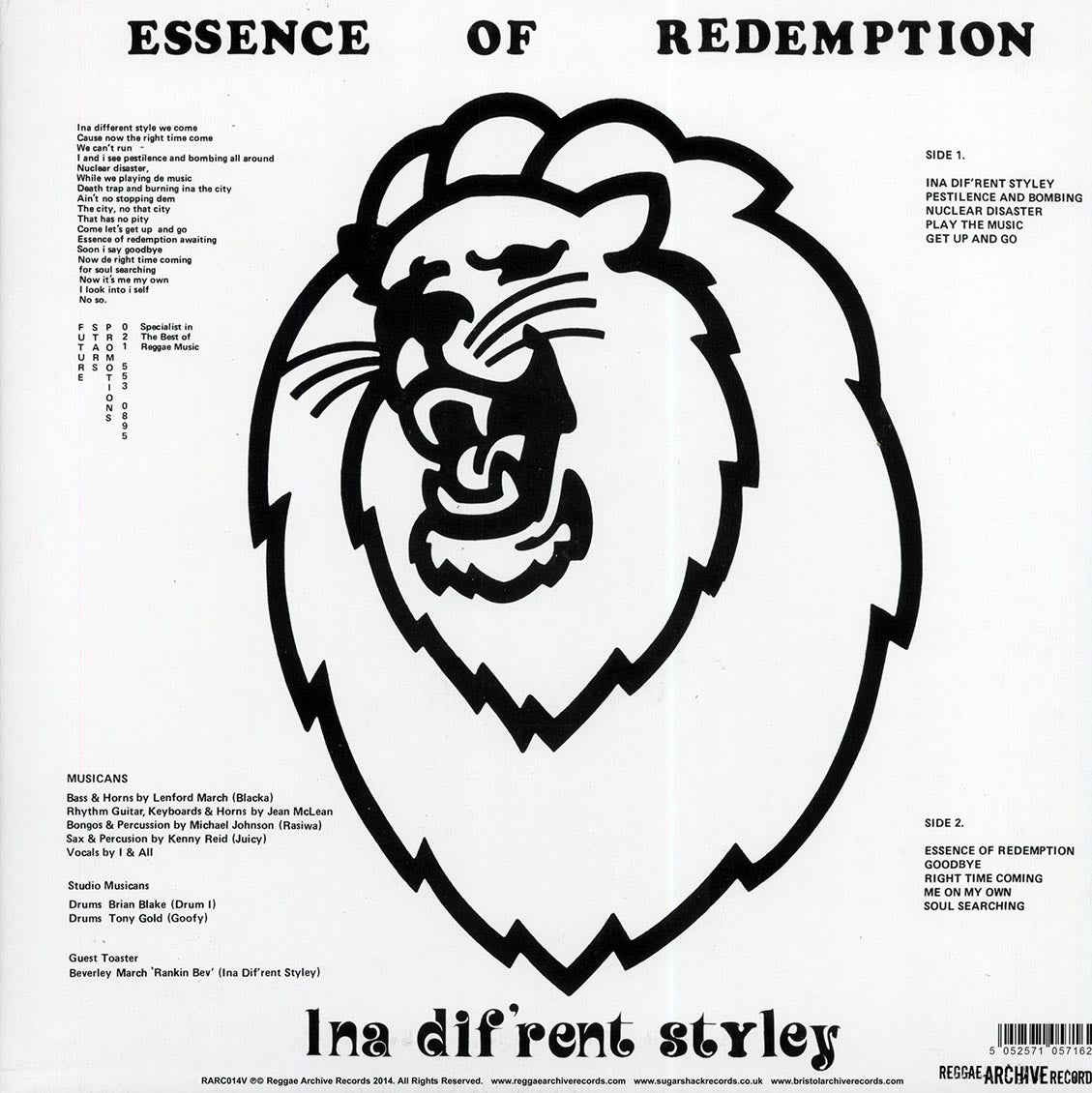 Essence Of Redemption - Ina Dif'rent Styley (2014 FIRST PRESS) (incl. mp3) - Vinyl LP, LP