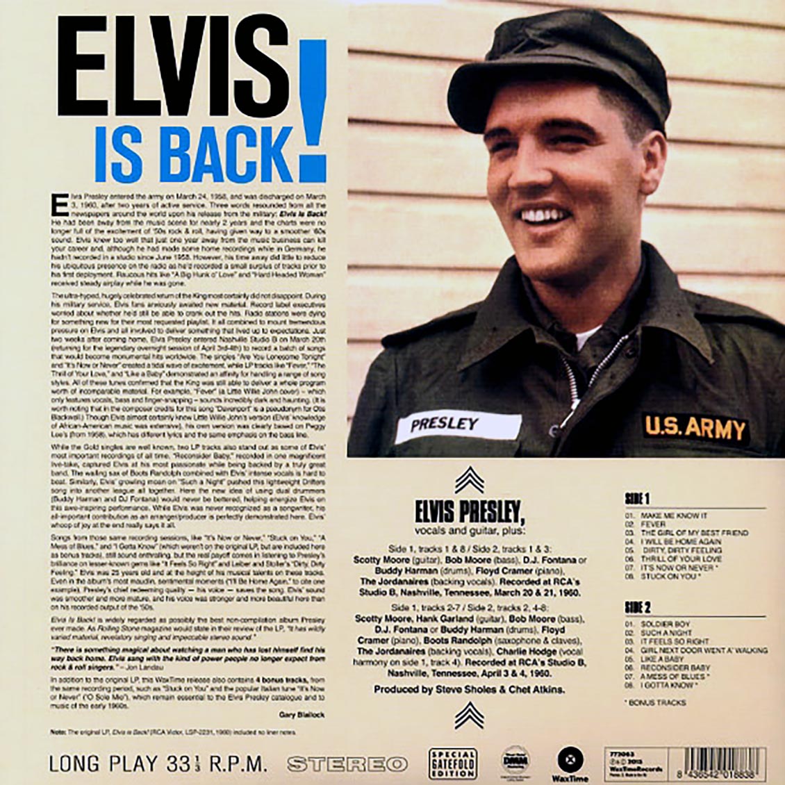 Elvis Presley - Elvis Is Back! (incl. mp3) (180g) - Vinyl LP, LP