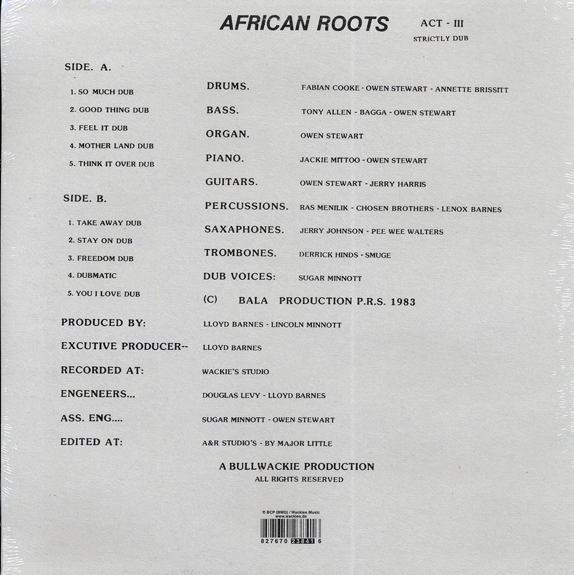 Wackie's - African Roots Act 3 - Vinyl LP, LP