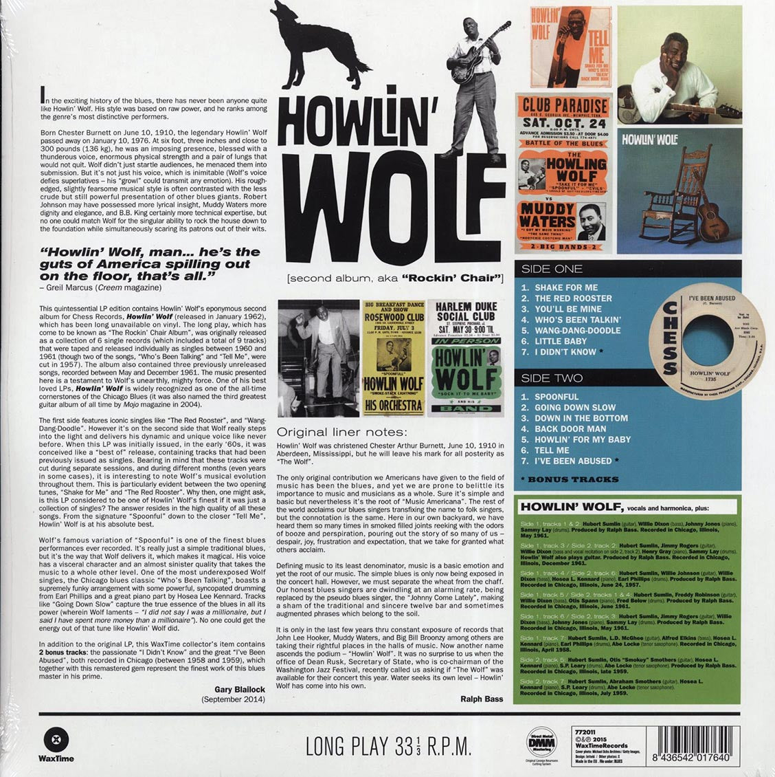 Howlin' Wolf - Holwin' Wolf (Rockin' Chair) (+2 bonus tracks) (ltd. ed.) (180g) - Vinyl LP, LP