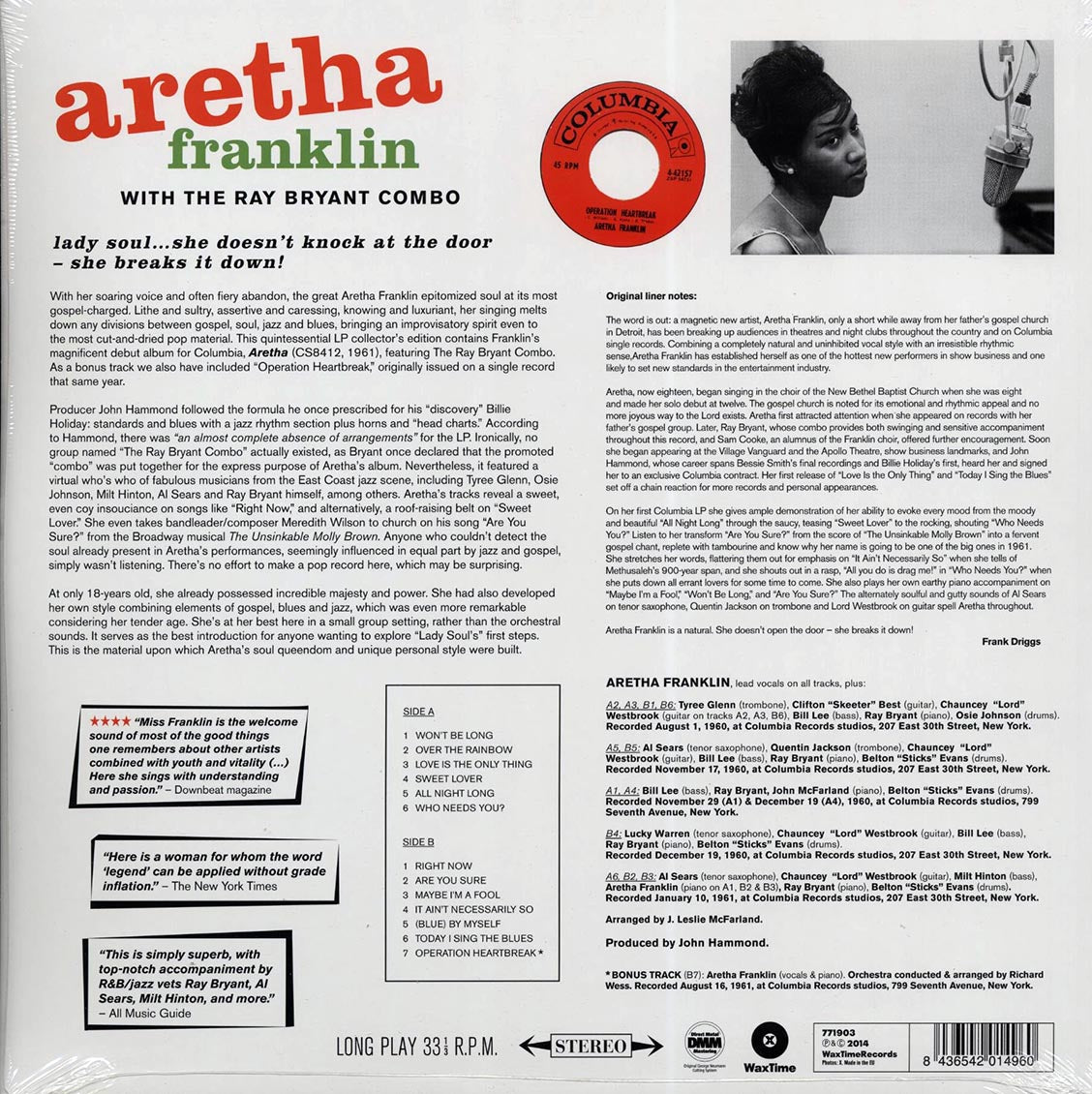 Aretha Franklin - Aretha (ltd. ed.) (180g) - Vinyl LP, LP