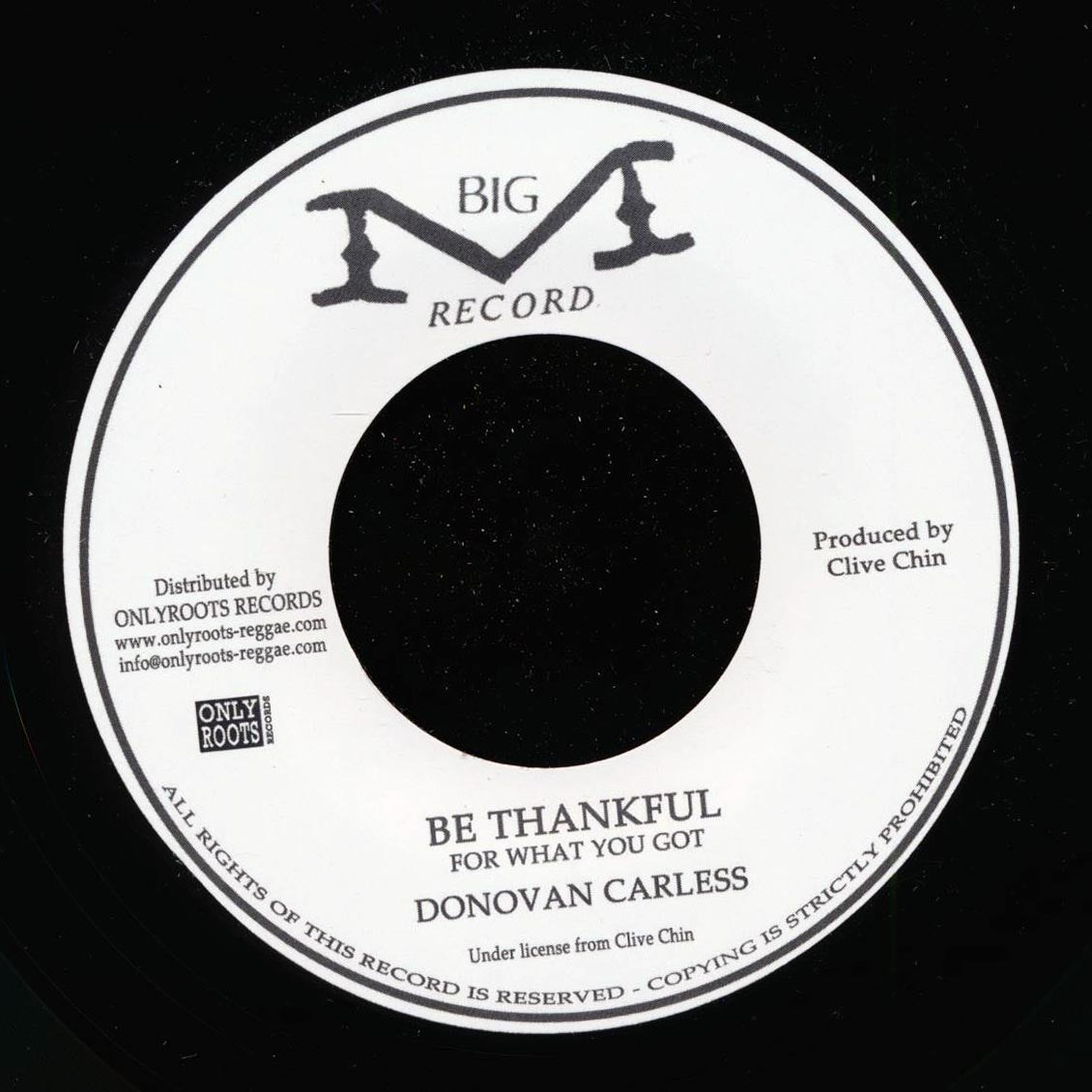 Donovan Carless - Be Thankful  /  Version (France press) - 7"