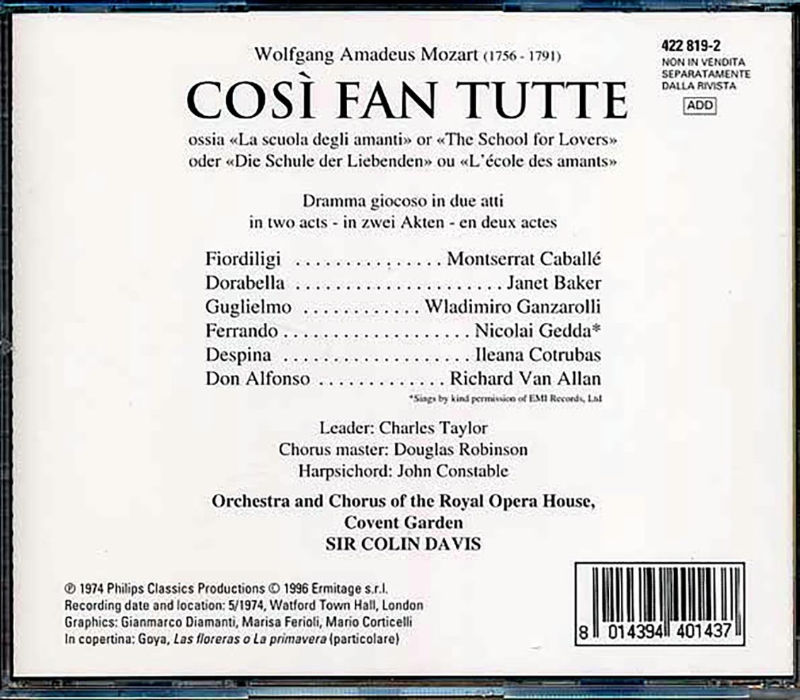 Mozart - Cosi Fan Tutte - CD, CD