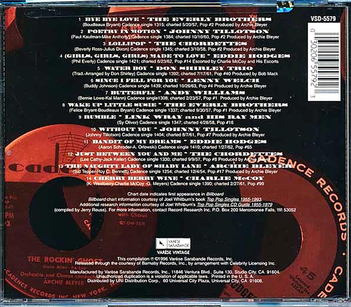 Link Wray, The Everly Brothers, Johnny Tillotson, The Chordettes, Etc. - The History Of Cadence Volume 2 - CD, CD