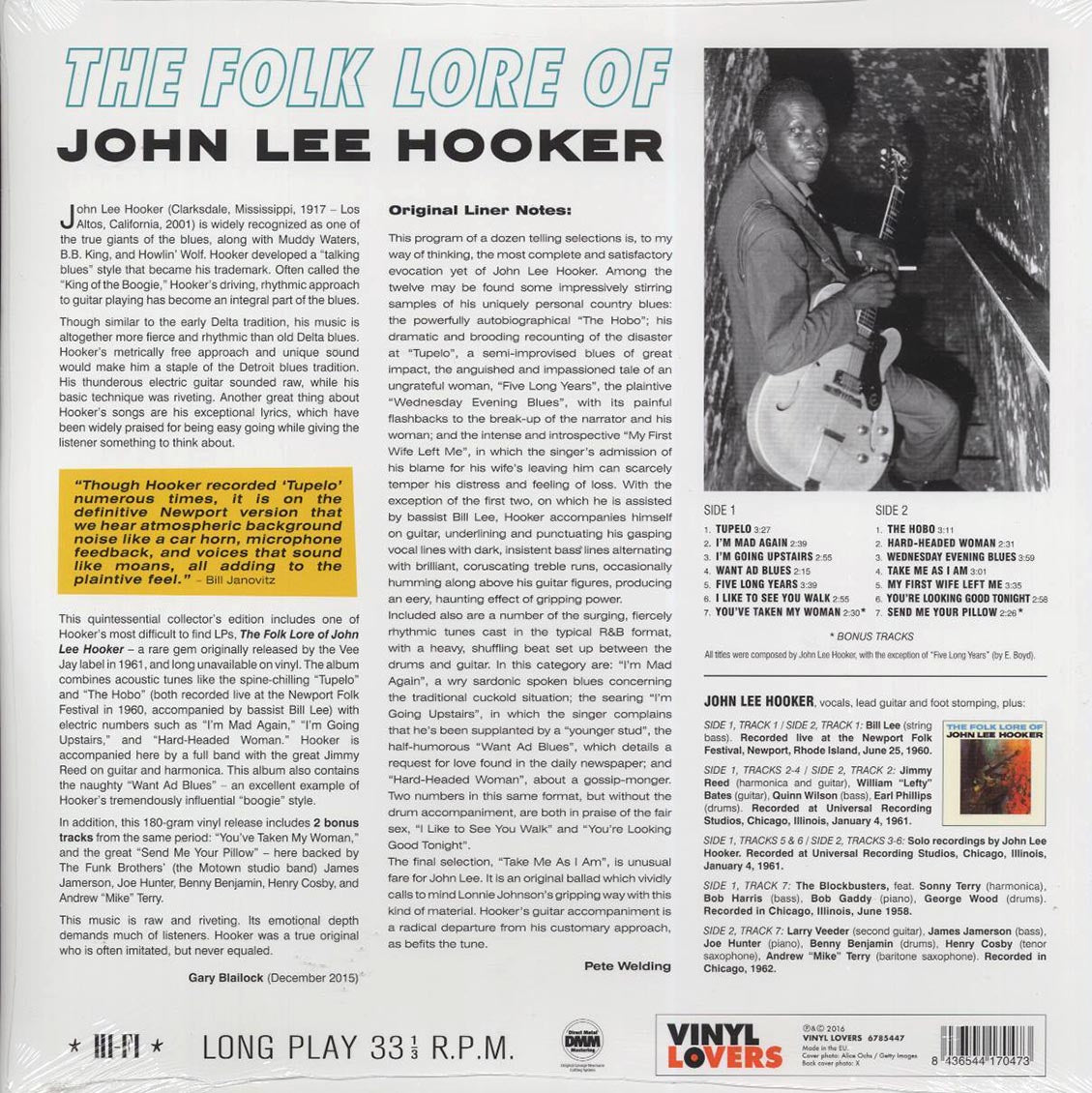 John Lee Hooker - The Folk Lore Of John Lee Hooker (+2 bonus tracks) (ltd. ed.) (180g) - Vinyl LP, LP