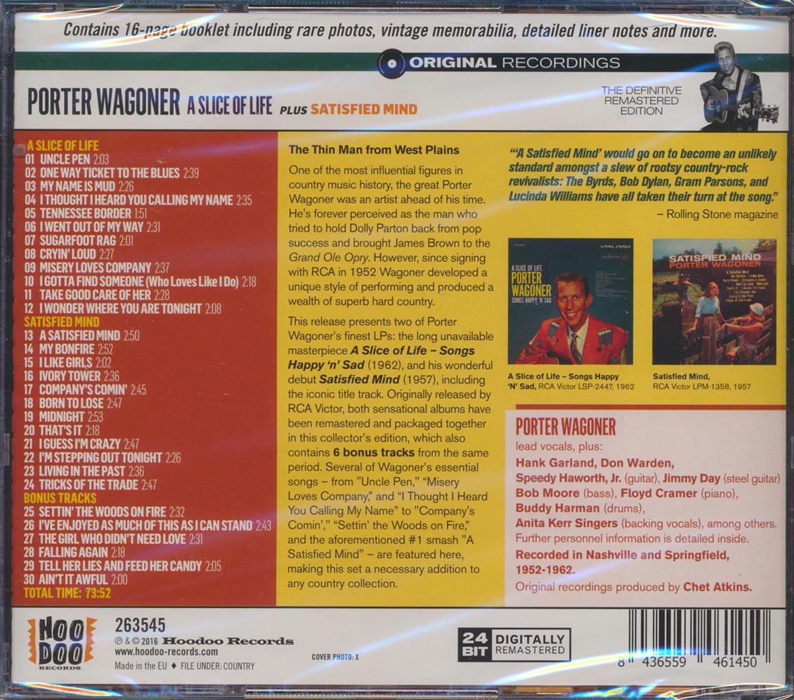 Porter Wagoner - A Slice Of Life + Songs Happy 'N' Sad (incl. large booklet) (remastered) - CD, CD