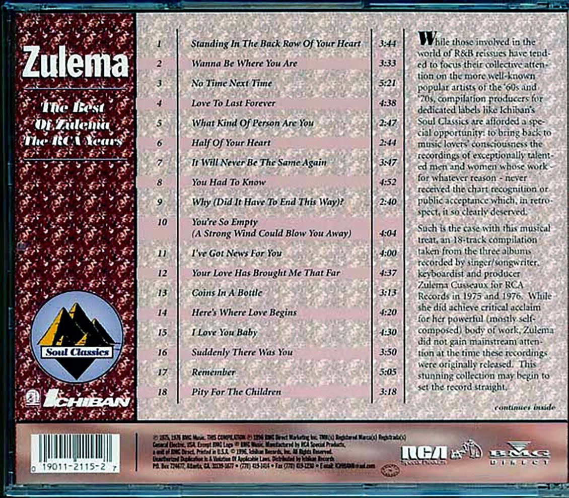 Zulema - The Best Of Zulema: The RCA Years (remastered) - CD, CD