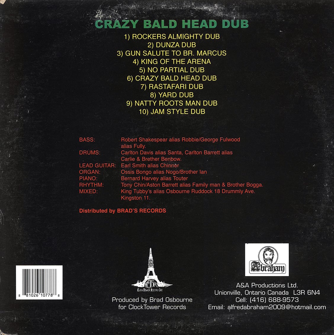 King Tubby, The Roots Radics - Crazy Bald Head Dub - Vinyl LP, LP