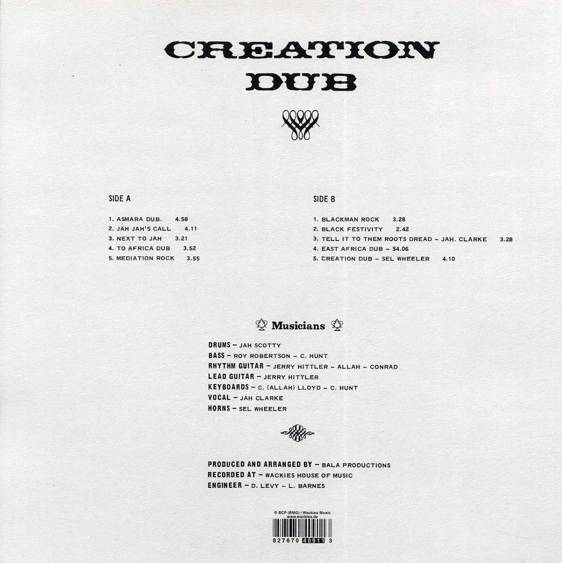 Wackie's - Creation Dub (2004 FIRST PRESS) - Vinyl LP, LP