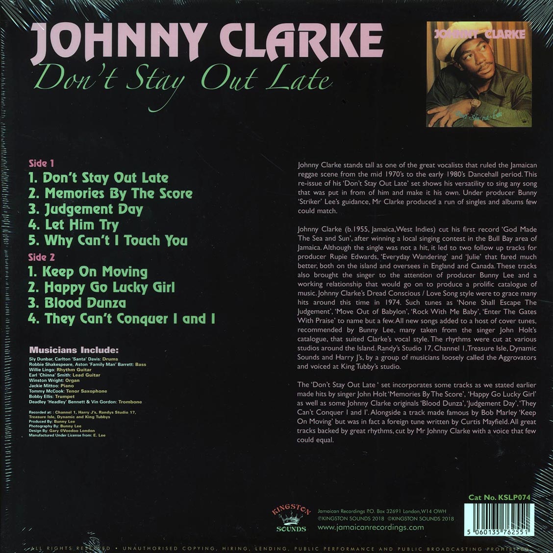 Johnny Clarke - Don't Stay Out Late (180g) - Vinyl LP, LP
