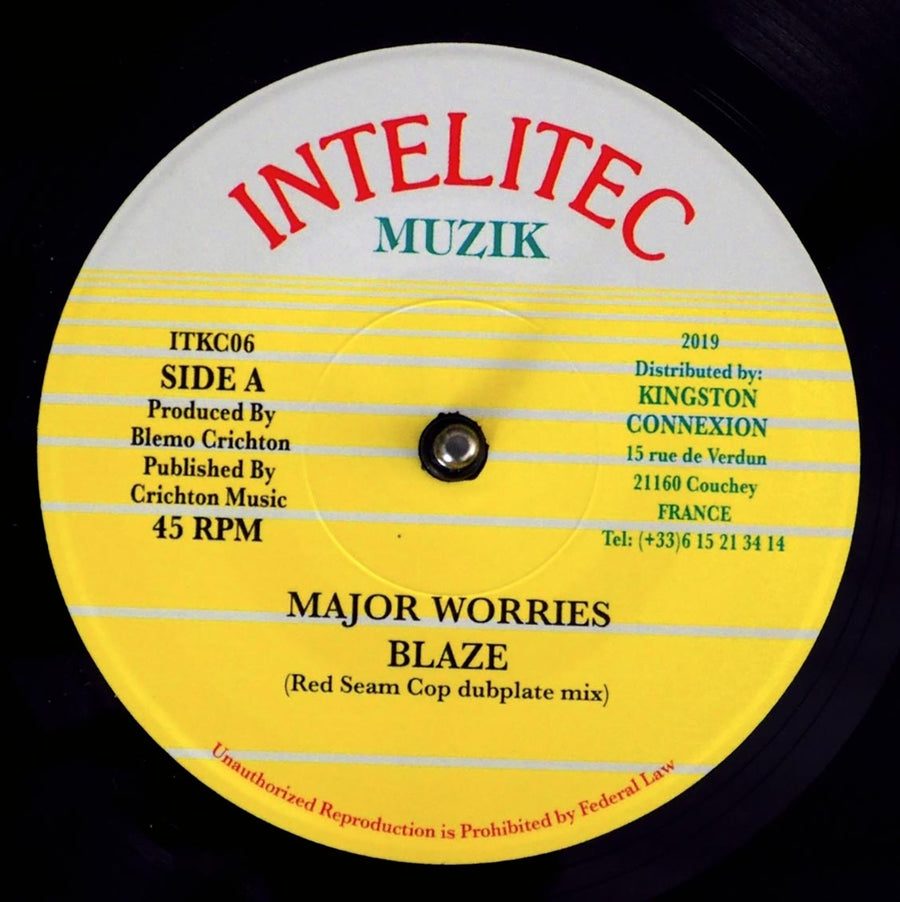 Major Worries - Blaze (Red Seam Cop Dubplate Mix)  /  Version -- 7"