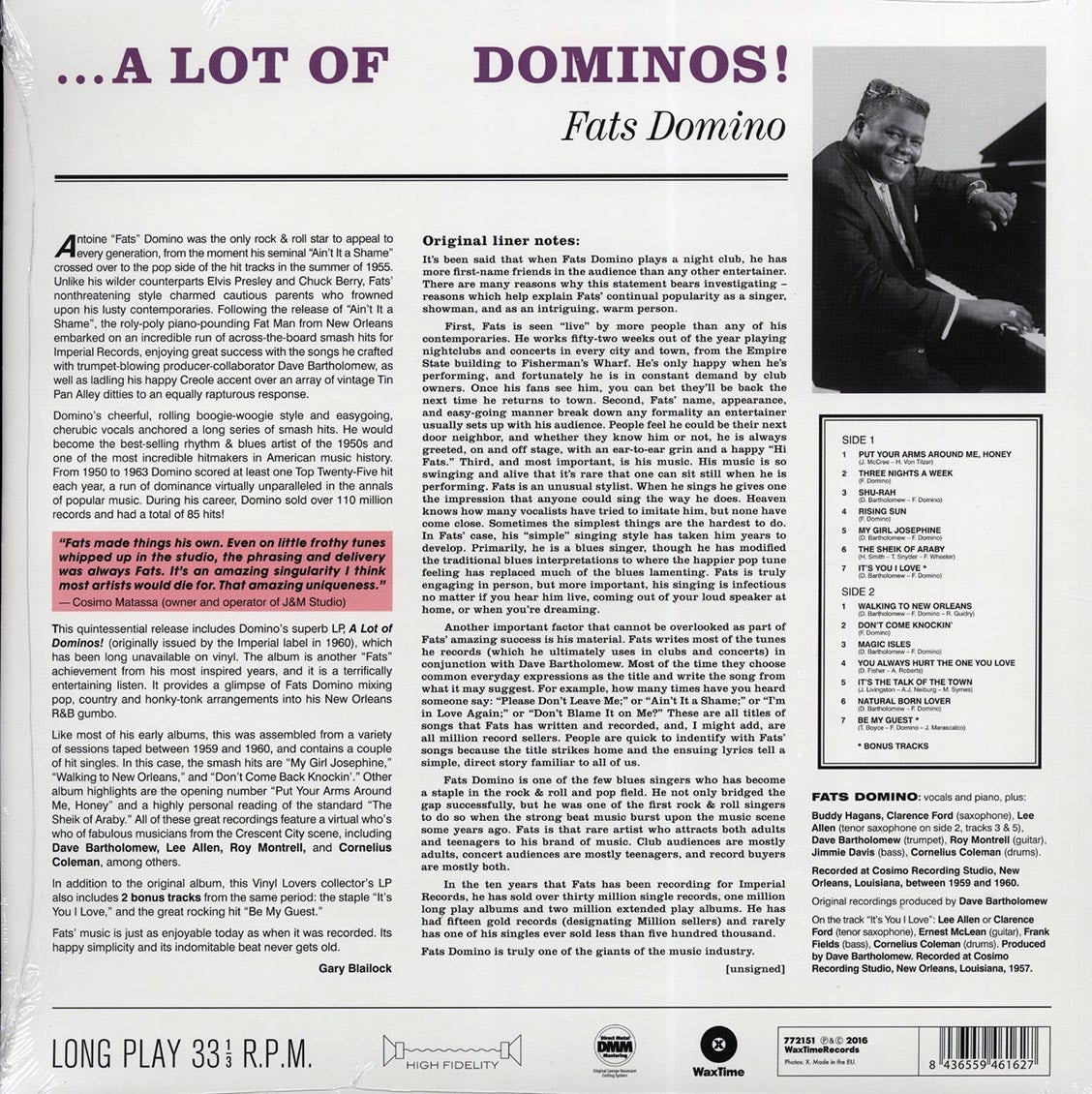 Fats Domino - A Lot Of Dominos! (DMM) (ltd. ed.) (180g) (High-Def VV) (remastered) - Vinyl LP, LP