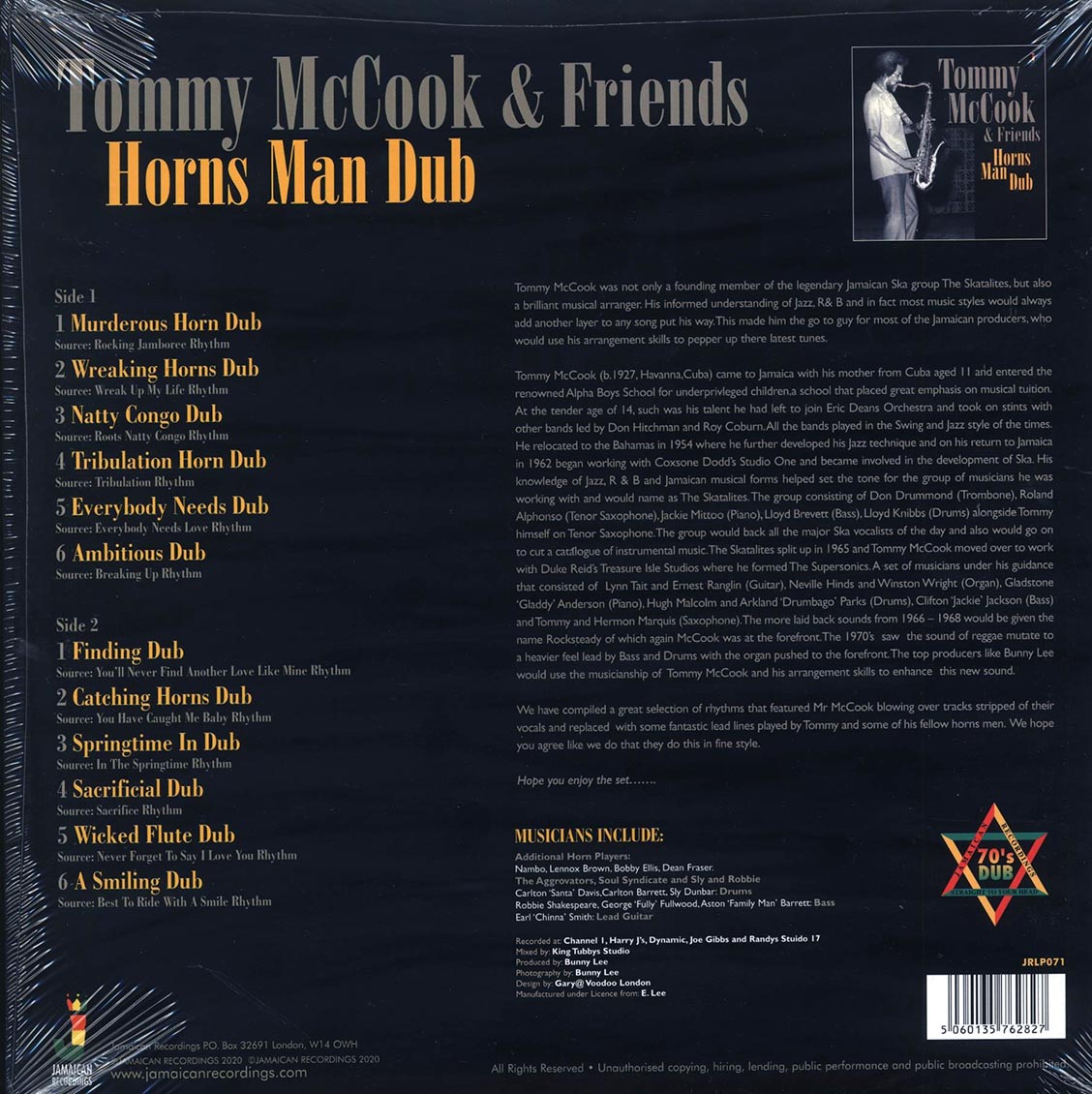 Tommy McCook & Friends - Horns Man Dub (180g) - Vinyl LP, LP
