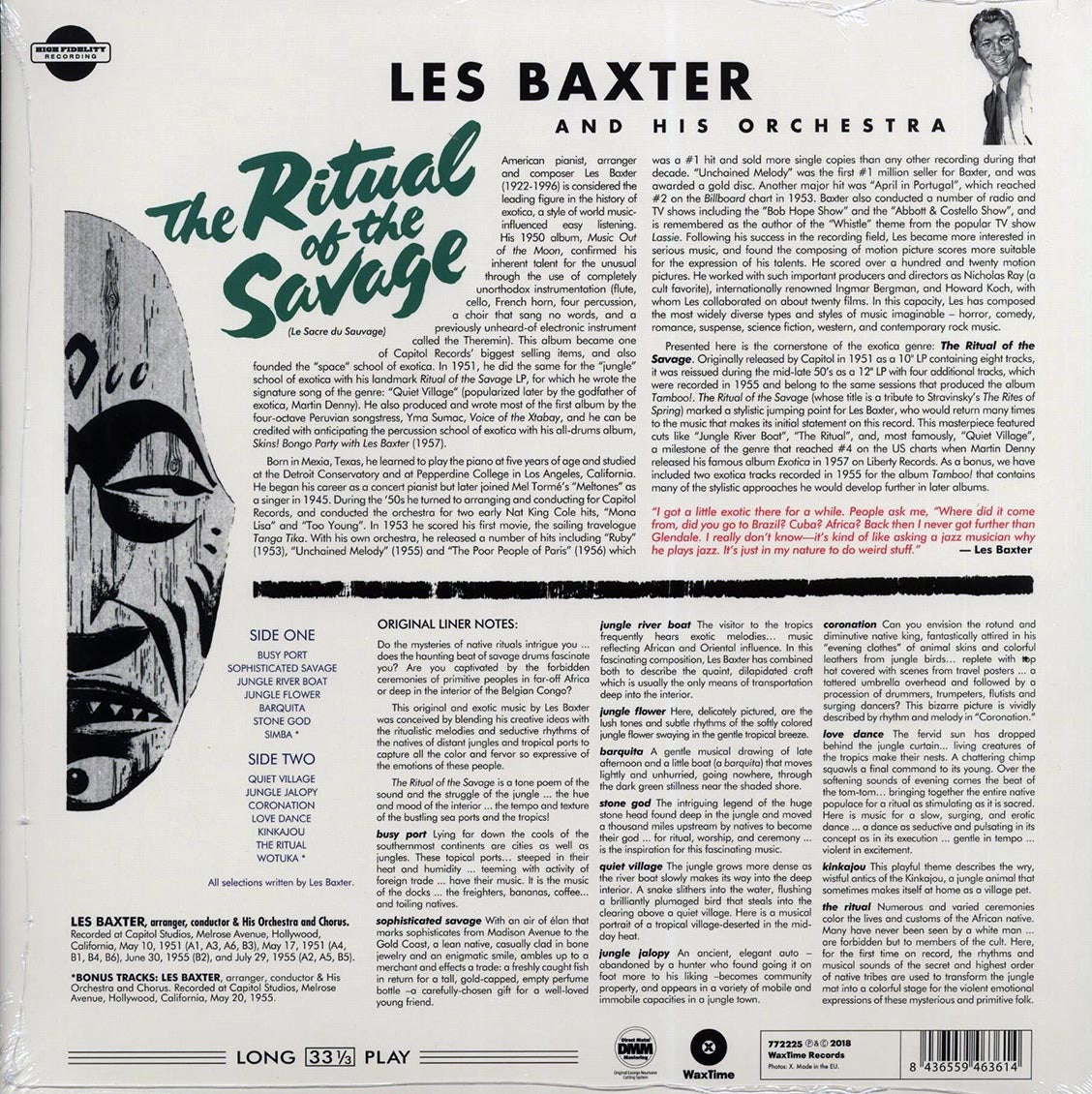Les Baxter & His Orchestra - Ritual Of The Savage (Le Sacre Du Sauvage) (+ 3 bonus tracks) (DMM) (ltd. ed.) (180g) (High-Def VV) - Vinyl LP, LP