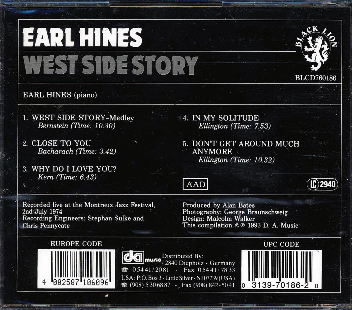Earl Hines - West Side Story - CD, CD