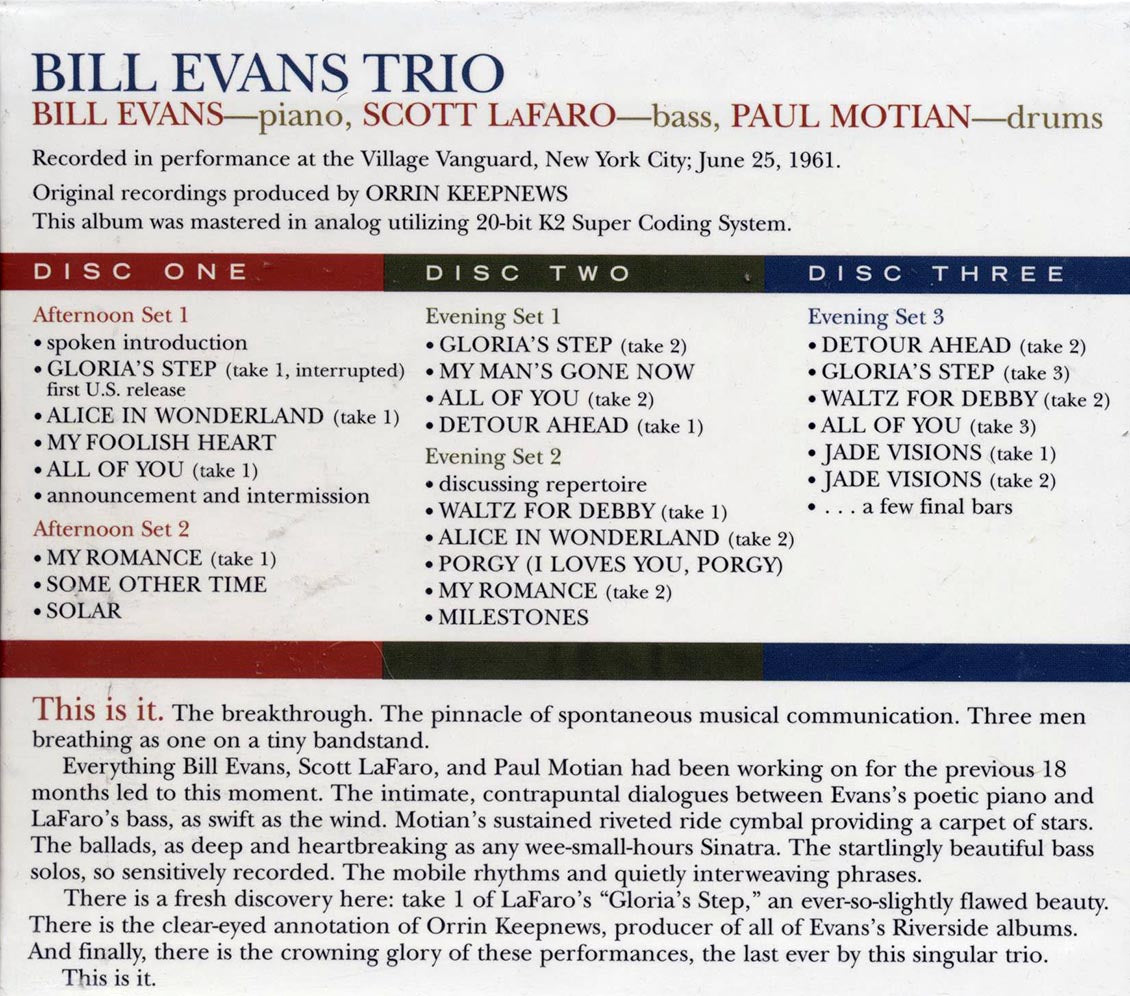 Bill Evans - The Complete Village Vanguard Recordings 1961 (26 tracks) (3xCD) (box set) (marked/ltd stock) - CD, CD