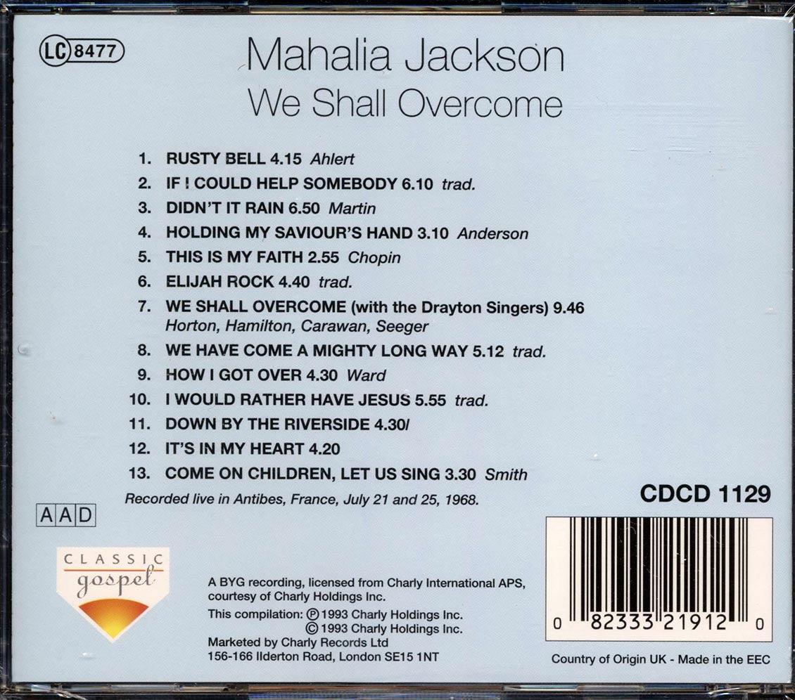 Mahalia Jackson - We Shall Overcome - CD, CD