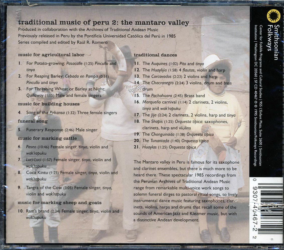 Various - Traditional Music Of Peru 2: The Mantaro Valley (marked/ltd stock) - CD, CD