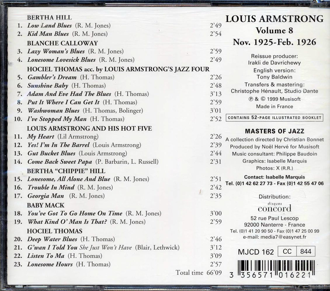 Louis Armstrong - Volume 8: 1925-1926 Complete Edition (23 tracks) - CD, CD