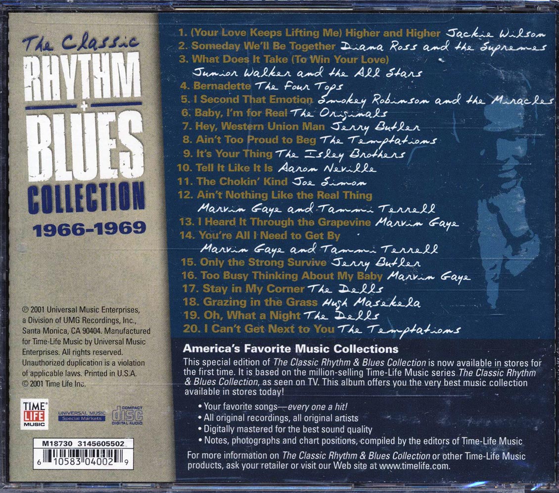 Jackie Wilson, Diana Ross, The Four Tops, Marvin Gaye, Etc. - The Classic Rhythm & Blues Collection 1966-1969 (20 tracks) - CD, CD