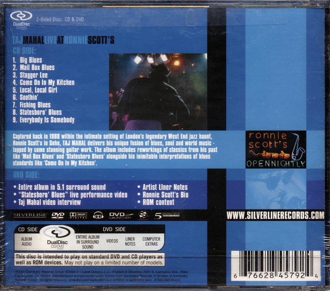 Taj Mahal - Live At Ronnie Scott's (CD/DVD dualdisc) - CD, CD