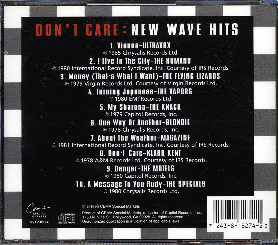 The Knack, Blondie, Ultravox, The Humans, The Flying Lizards, Etc. - Don't Care: New Wave Hits - CD, CD