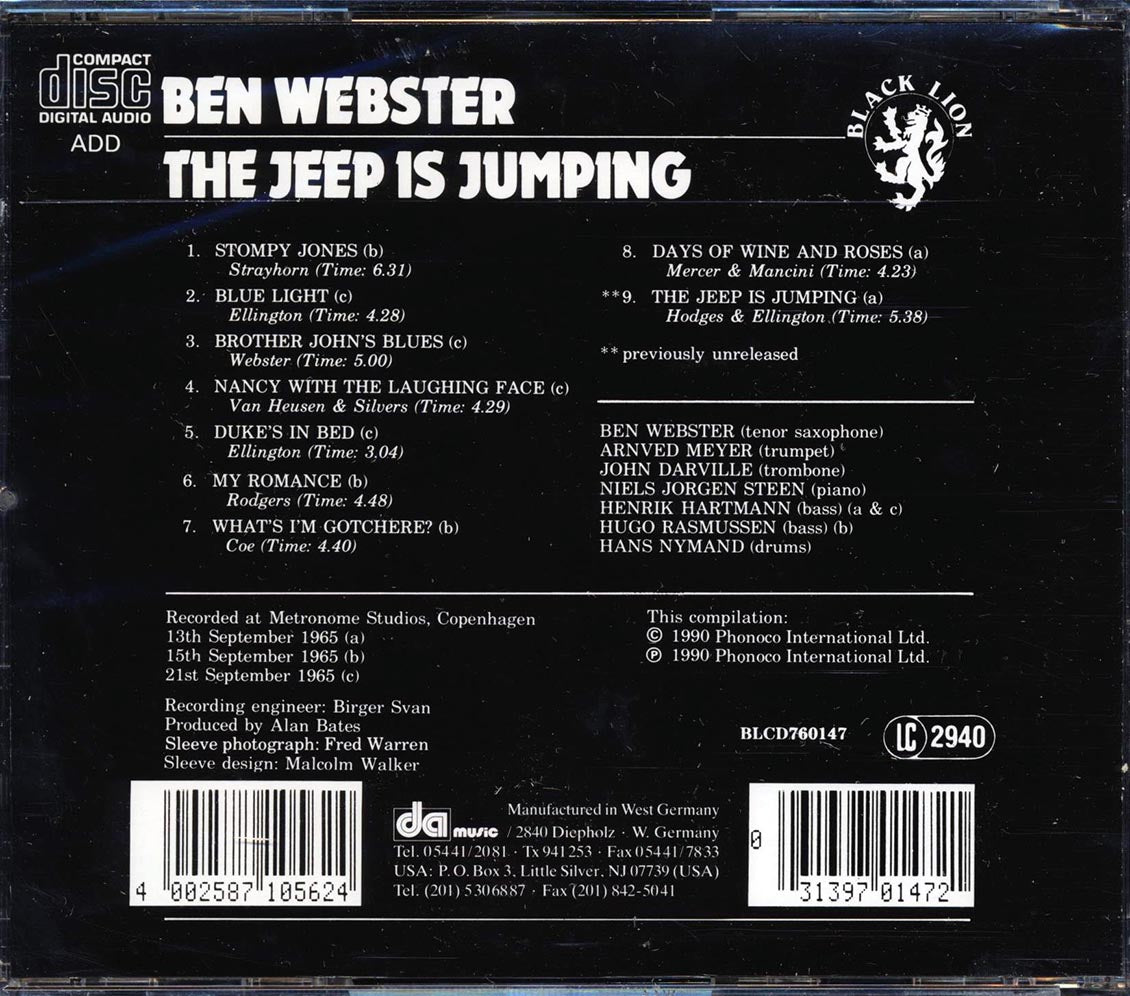 Ben Webster - The Jeep Is Jumping - CD, CD