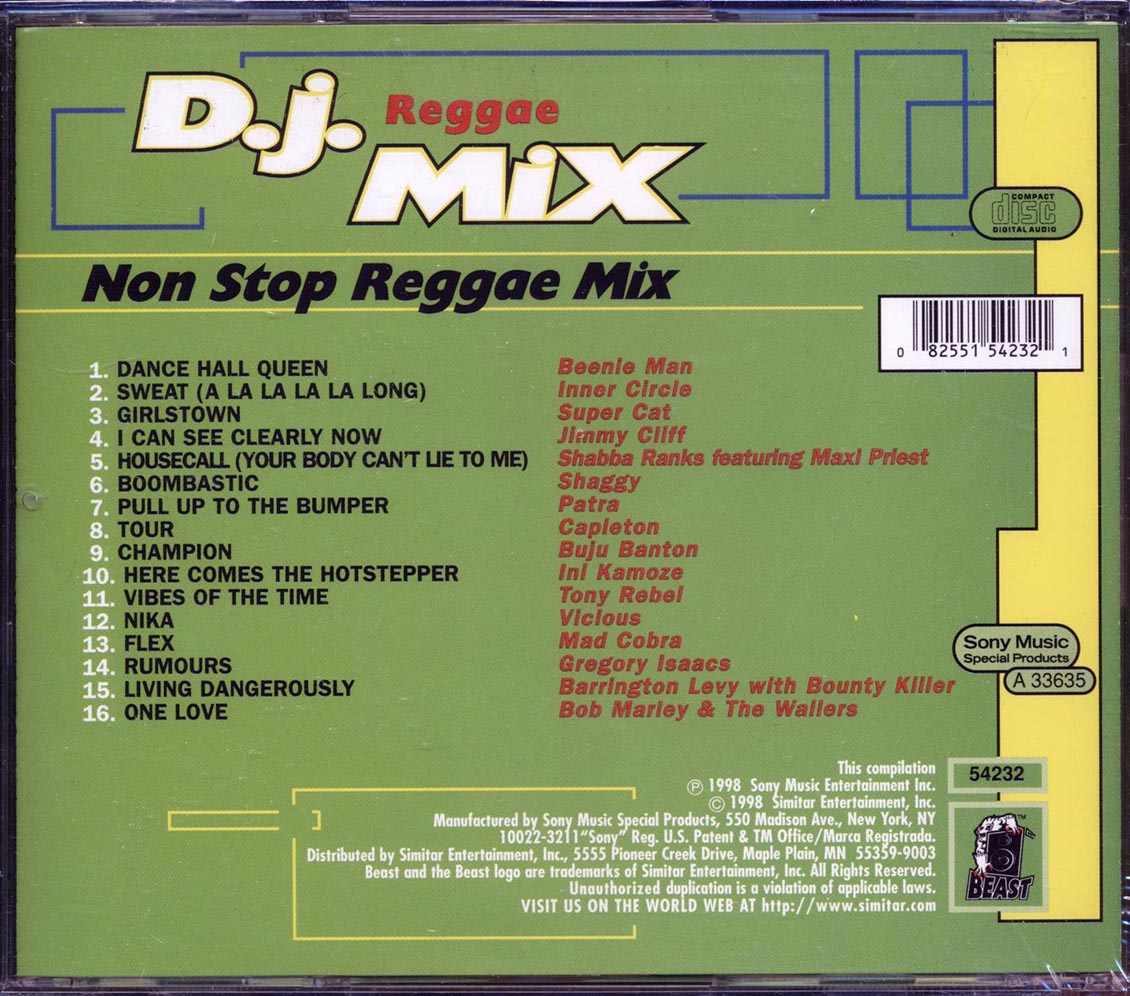 Beenie Man, Inner Circle, Super Cat, Shaggy, Etc. - DJ Reggae Mix - CD, CD