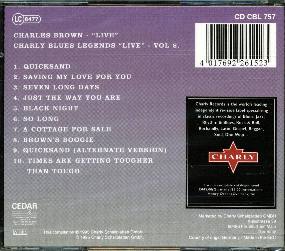 Charles Brown - Live - CD, CD