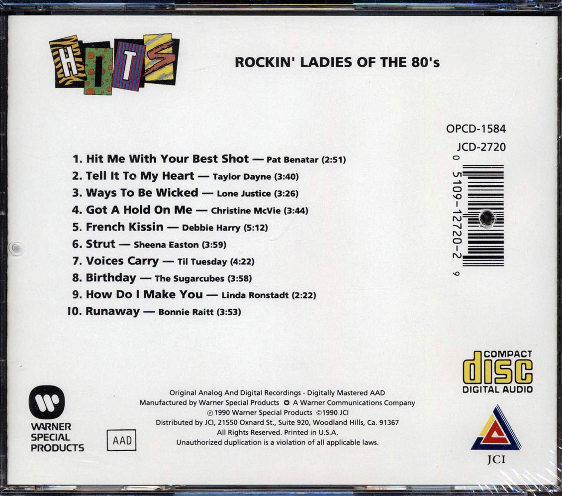 Pat Benatar, Sheena Easton, Bonnie Raitt, Taylor Dayne, Etc. - Rockin' Ladies Of The 80's - CD, CD