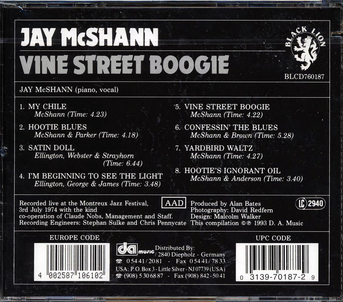 Jay McShann - Vine Street Boogie (marked/ltd stock) - CD, CD