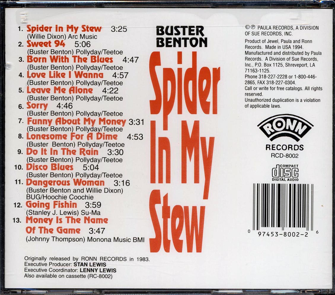 Buster Benton - Spider In My Stew - CD, CD