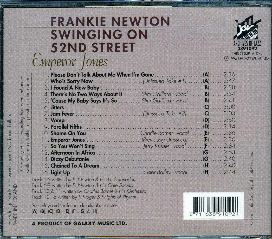 Frankie Newton - Swinging On 52nd Street: Emperor Jones - CD, CD