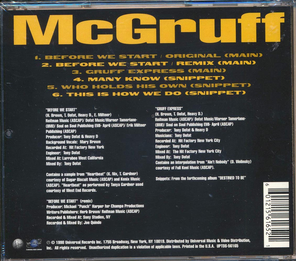 McGruff - Before We Start - CD, CD