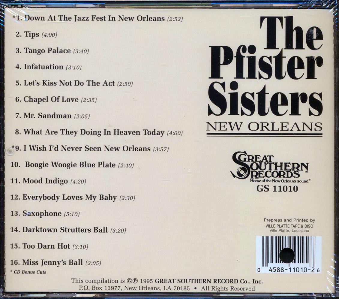 The Pfister Sisters - New Orleans (marked/ltd stock) - CD, CD