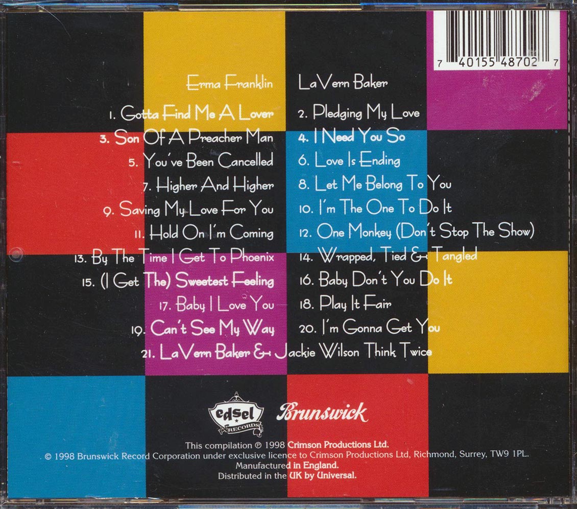 Erma Franklin, LaVern Baker - Brunswick's Super Soul Sisters (20 tracks) - CD, CD