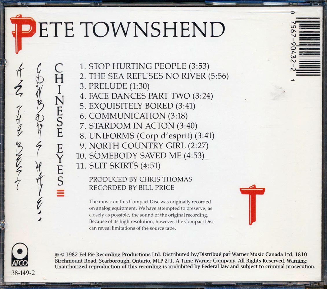 Pete Townshend - All The Best Cowboys Have Chinese Eyes - CD, CD