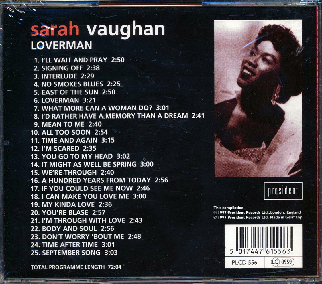Sarah Vaughan - Loverman (25 tracks) - CD, CD